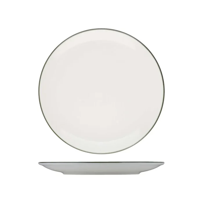 Caja x 12 Platos Tendidos de Porcelana Modest Green 23 cm ID Fine - Imagen 2