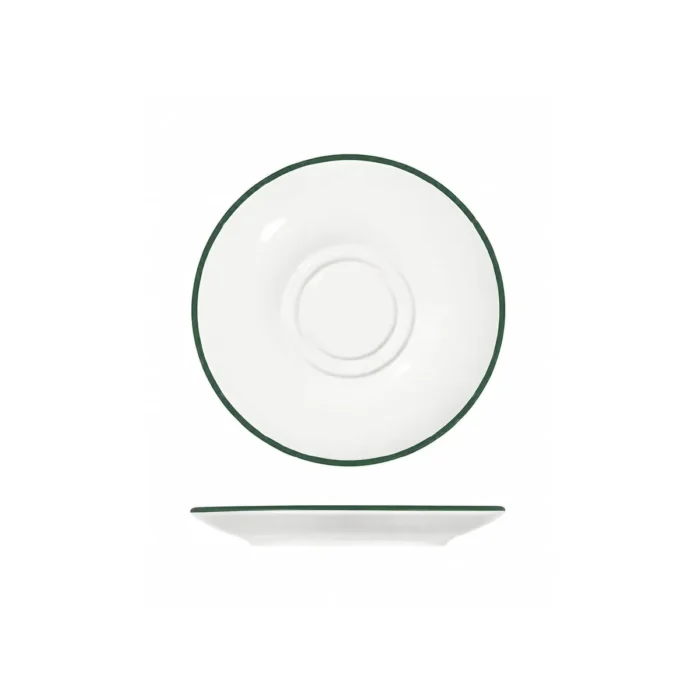 Caja x 12 Platos Té de Porcelana Modest Green 16 cm ID Fine - Imagen 2