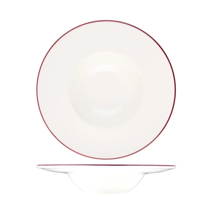Caja x 6 Platos Pasta de Porcelana Modest Maroon 29 cm ID Fine - Imagen 2