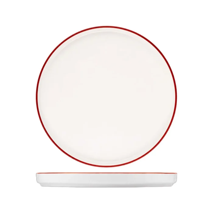 Caja x 6 Platos Tendidos de Porcelana Modest Maroon 25.5 cm ID Fine - Imagen 2