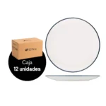 Caja x 12 Platos Tendidos de Porcelana Modest Navy 27 cm ID Fine - Imagen 3