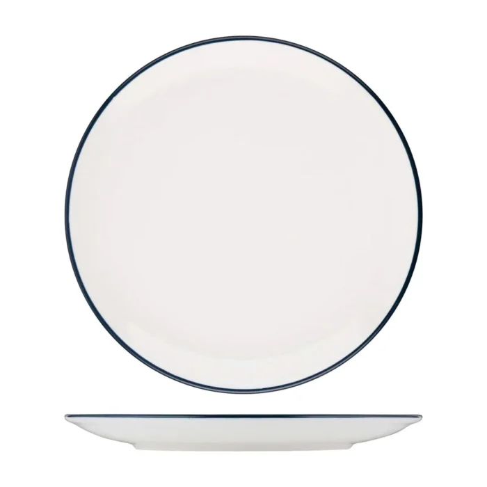 Caja x 12 Platos Tendidos de Porcelana Modest Navy 27 cm ID Fine - Imagen 2