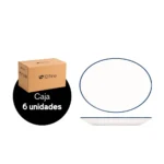 Caja x 6 Fuentes Ovaladas de Porcelana Modest Navy 31 cm ID Fine - Imagen 2