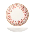 Caja x 12 Platos Hondos de Porcelana Napoli Maroon 25 cm ID Fine - Imagen 2
