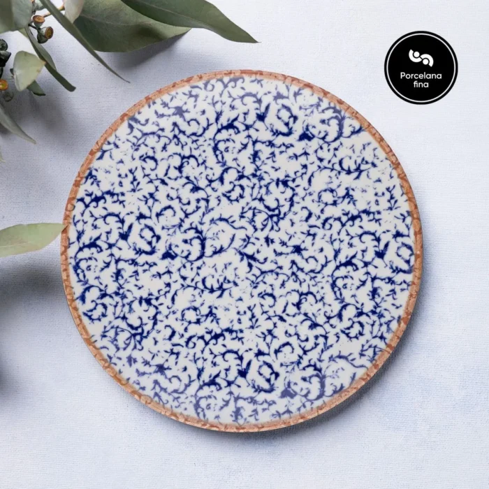 Caja x 12 Platos Tendidos de Porcelana Napoli Navy 27 cm ID Fine - Imagen 2