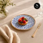 Caja x 12 Platos Tendidos de Porcelana Napoli Navy 19 cm ID Fine