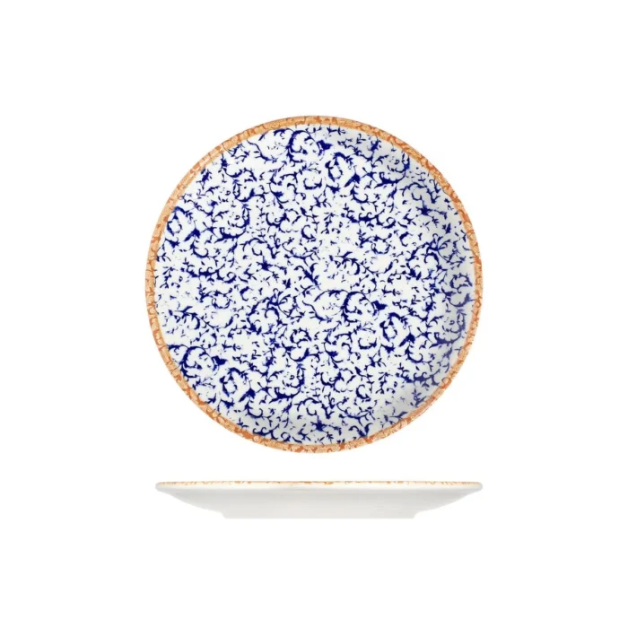 Caja x 12 Platos Tendidos de Porcelana Napoli Navy 19 cm ID Fine - Imagen 2