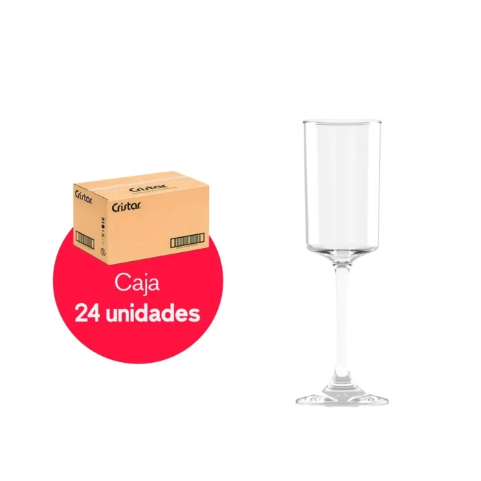 Caja x 24 Copas para Champaña de Vidrio Rio 214 ml | 7.25 oz Cristar - Imagen 2