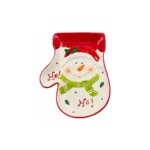 Plato Navideño en Forma de Guante Muñeco de Nieve 9.9" Ichimatsu