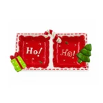 Fuente Piqueo con 2 Divisiones Navideño Rojo HOHOHO Ichimatsu