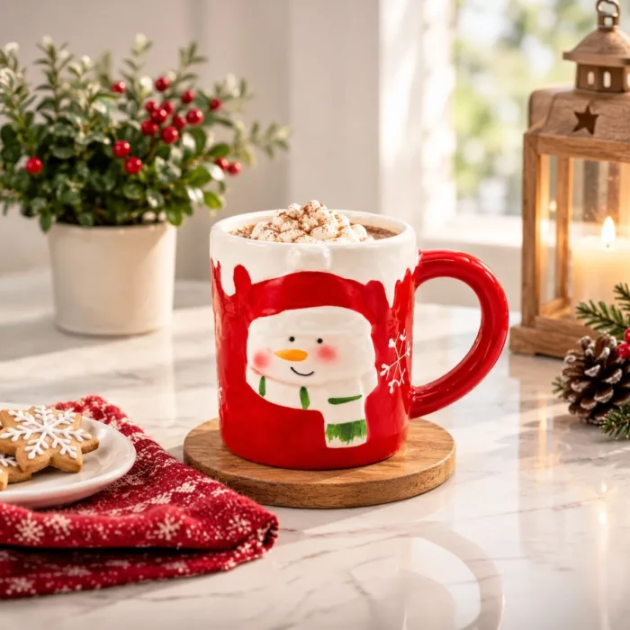 Taza Navideña Muñeco de Nieve 400 ml | 13.5 oz Ichimatsu - Imagen 2