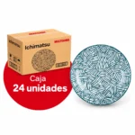 Caja x 24 Platos Tendidos de Loza Decorado 10.5" | 26.67 cm Ichimatsu - Imagen 2